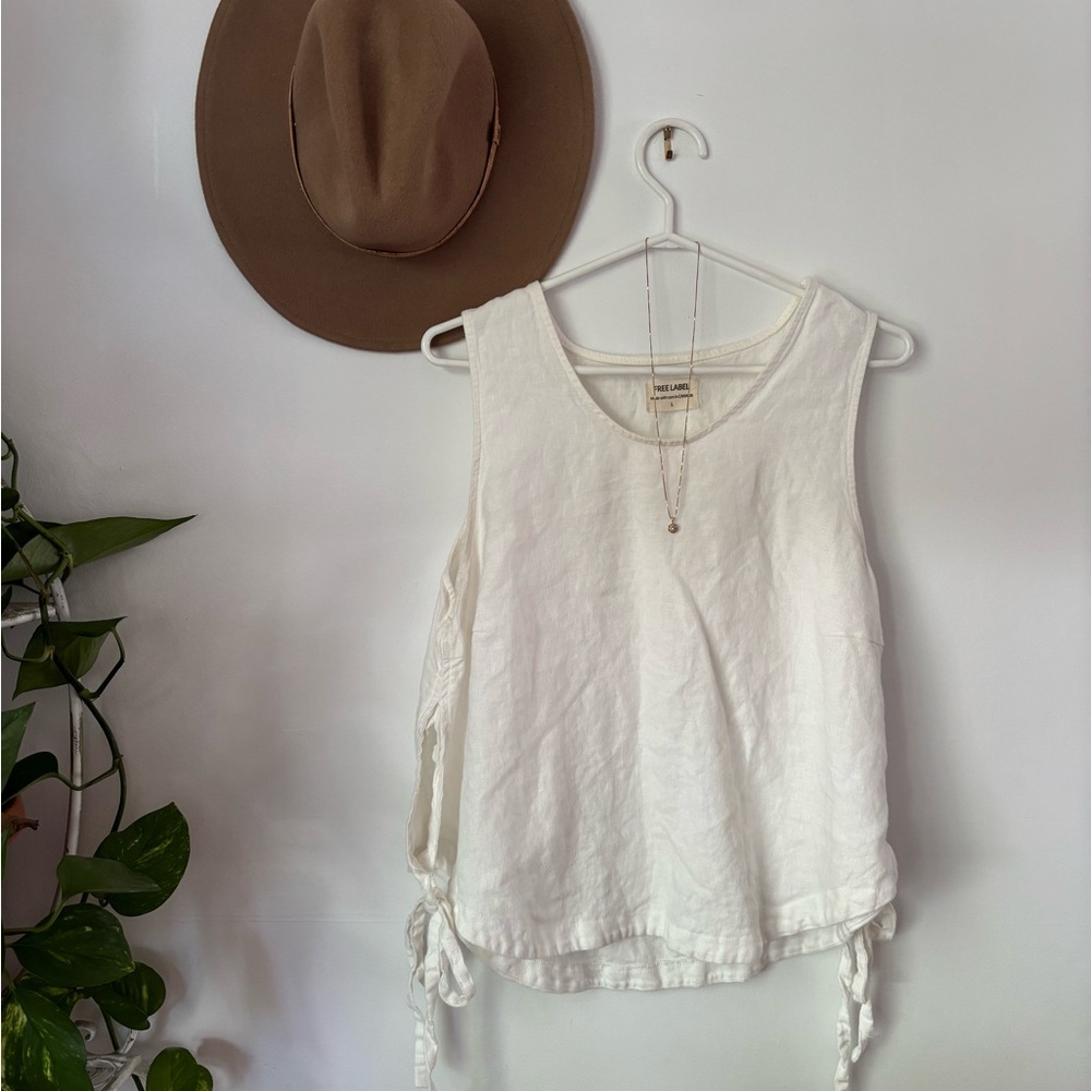 Elegant White Linen Tank Top
